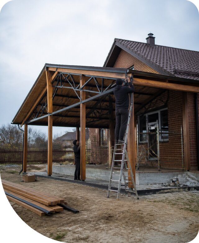 Пристройка навеса к дому и участку в Томске под ключ